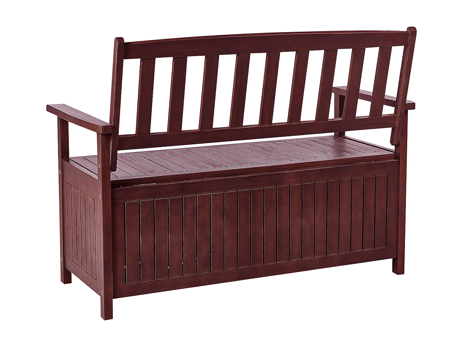 Banc avec coussin d'assise SOVANA 120 cm avec rangement Acacia Gris clair