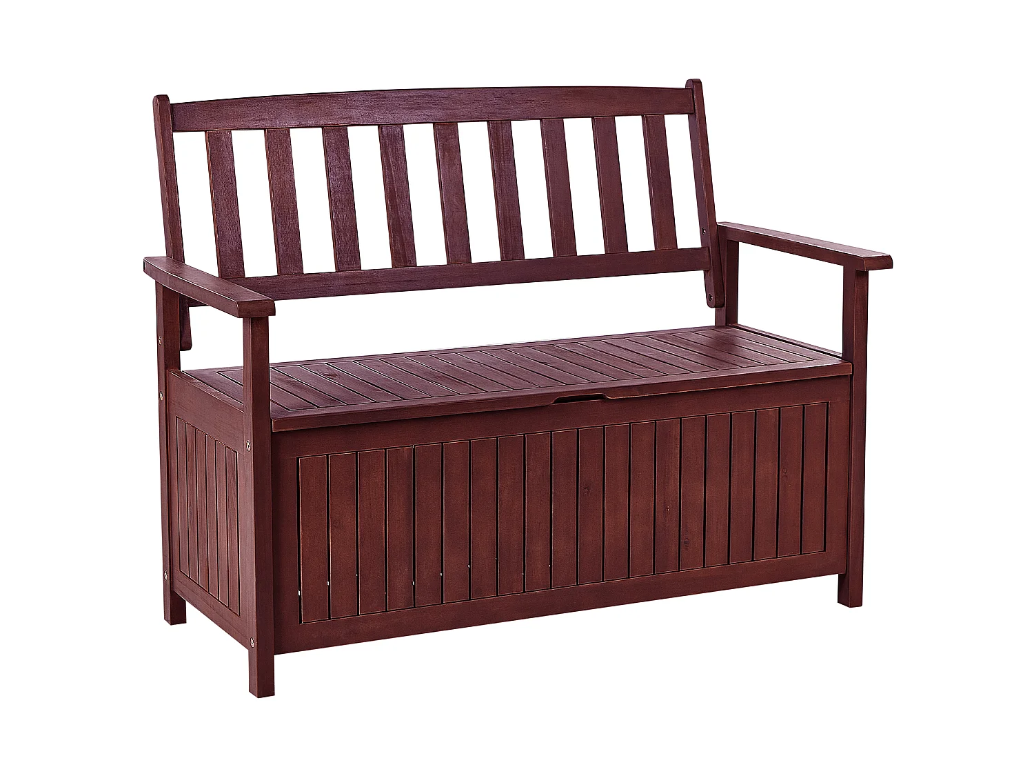 Banc avec coussin d'assise SOVANA 120 cm avec rangement Acacia Gris clair