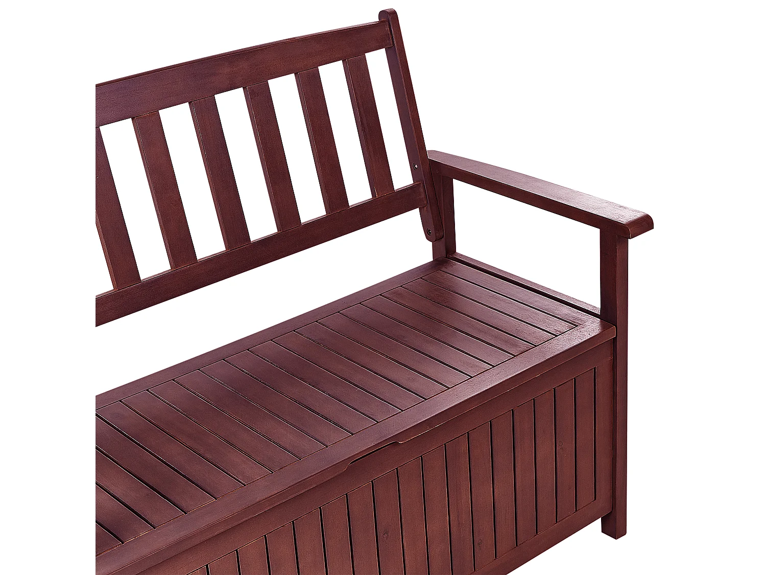 Banc avec coussin d'assise SOVANA 120 cm avec rangement Acacia Gris clair