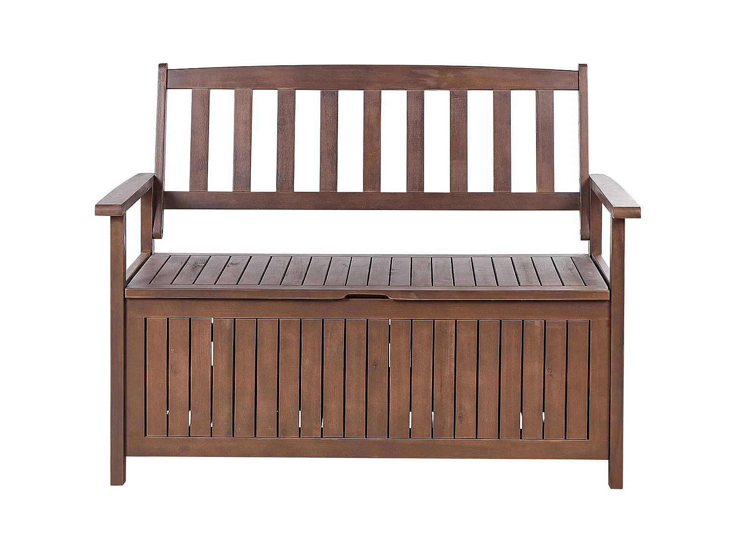 Banc avec coussin d'assise SOVANA 120 cm avec rangement Acacia Rouge