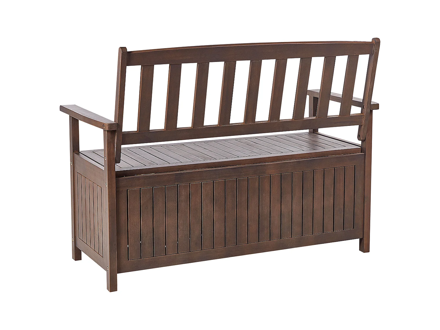 Banc avec coussin d'assise SOVANA 120 cm avec rangement Acacia Rouge