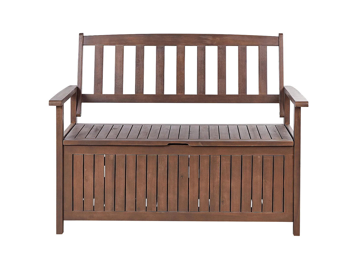 Banc avec coussin d'assise SOVANA 120 cm avec rangement Acacia Rouge