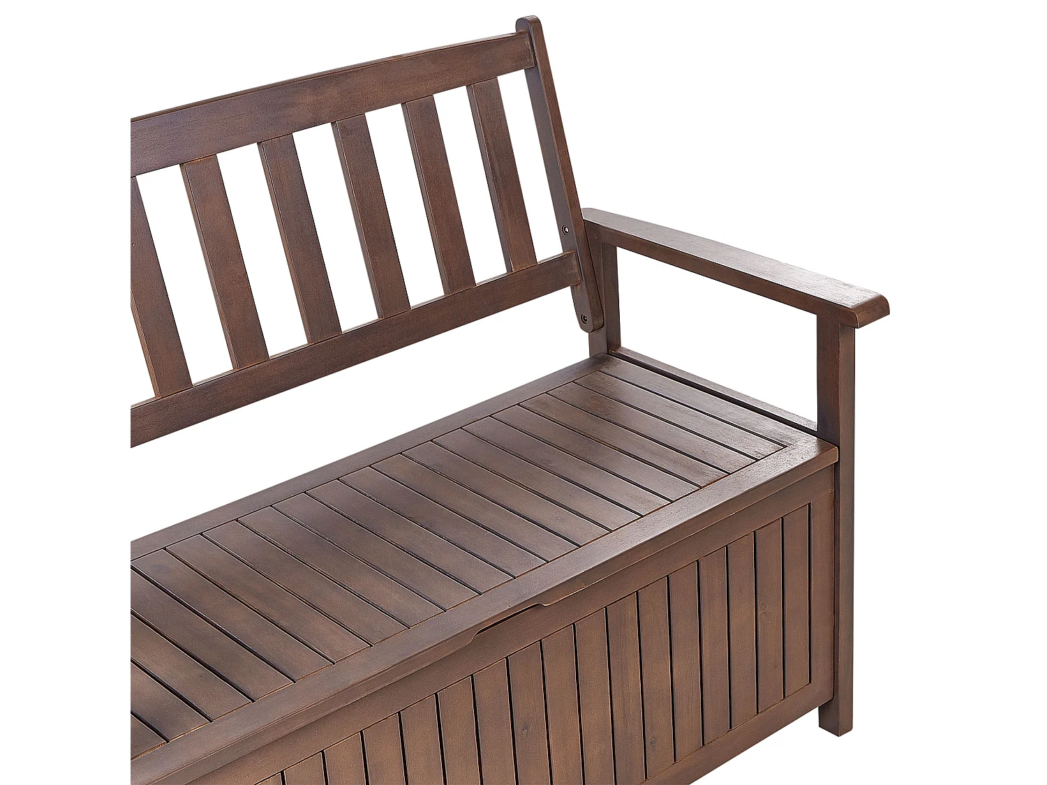 Banc avec coussin d'assise SOVANA 120 cm avec rangement Acacia Rouge
