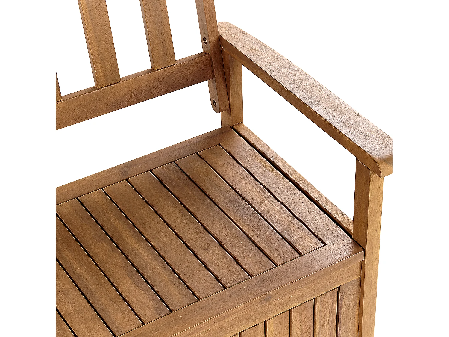 Gartenbank Akazienholz 3-Sitzer mit Stauraum Auflage terracotta rot 160cm Sovana