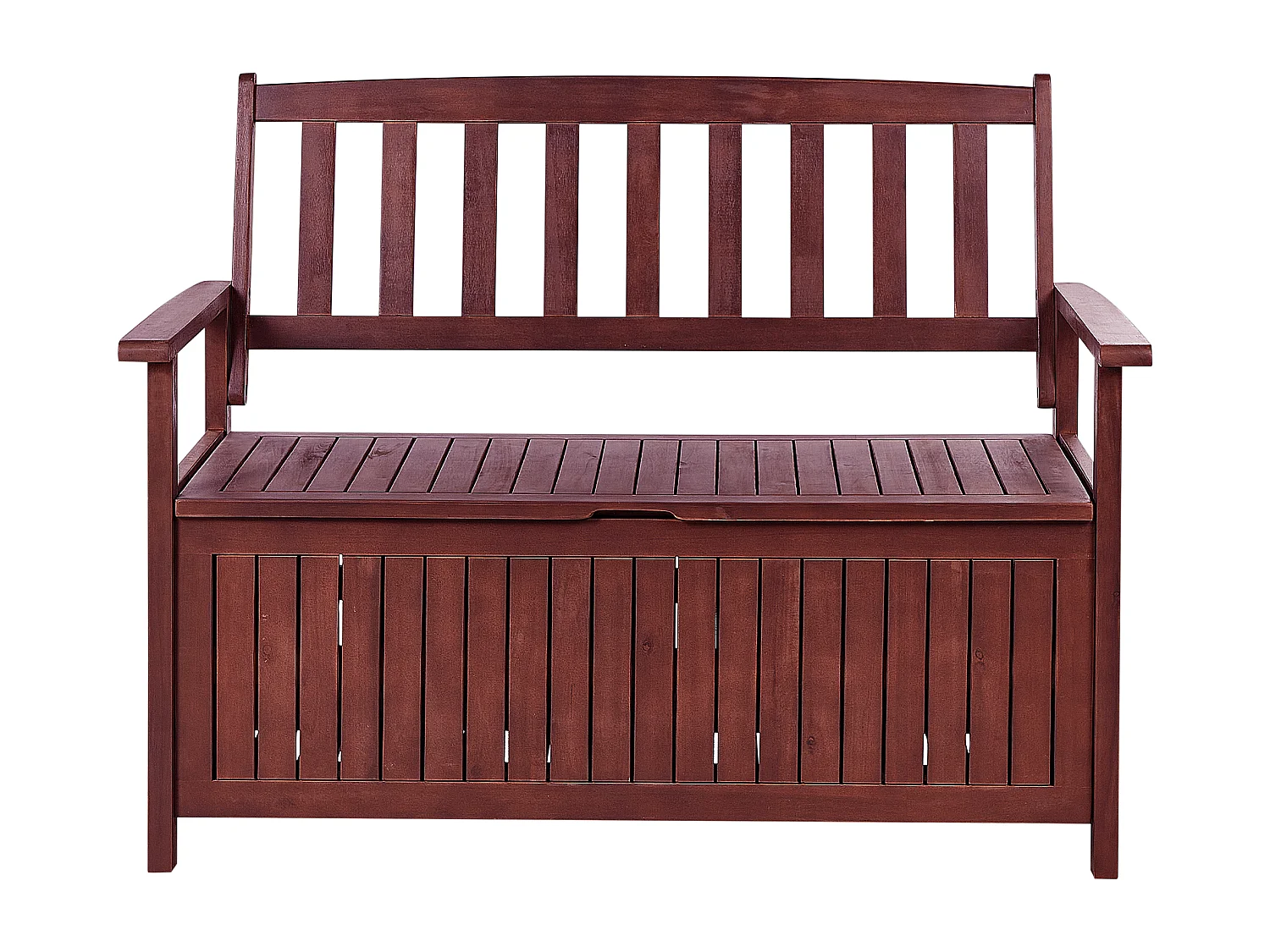 Banc avec coussin d'assise SOVANA 120 cm avec rangement Acacia Blanc