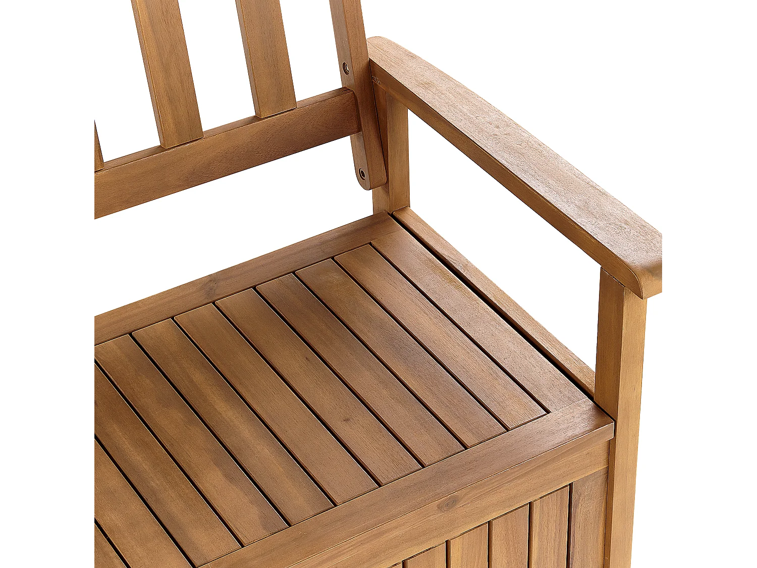 Gartenbank Akazienholz 3-Sitzer mit Stauraum Auflage beige taupe 160cm Sovana