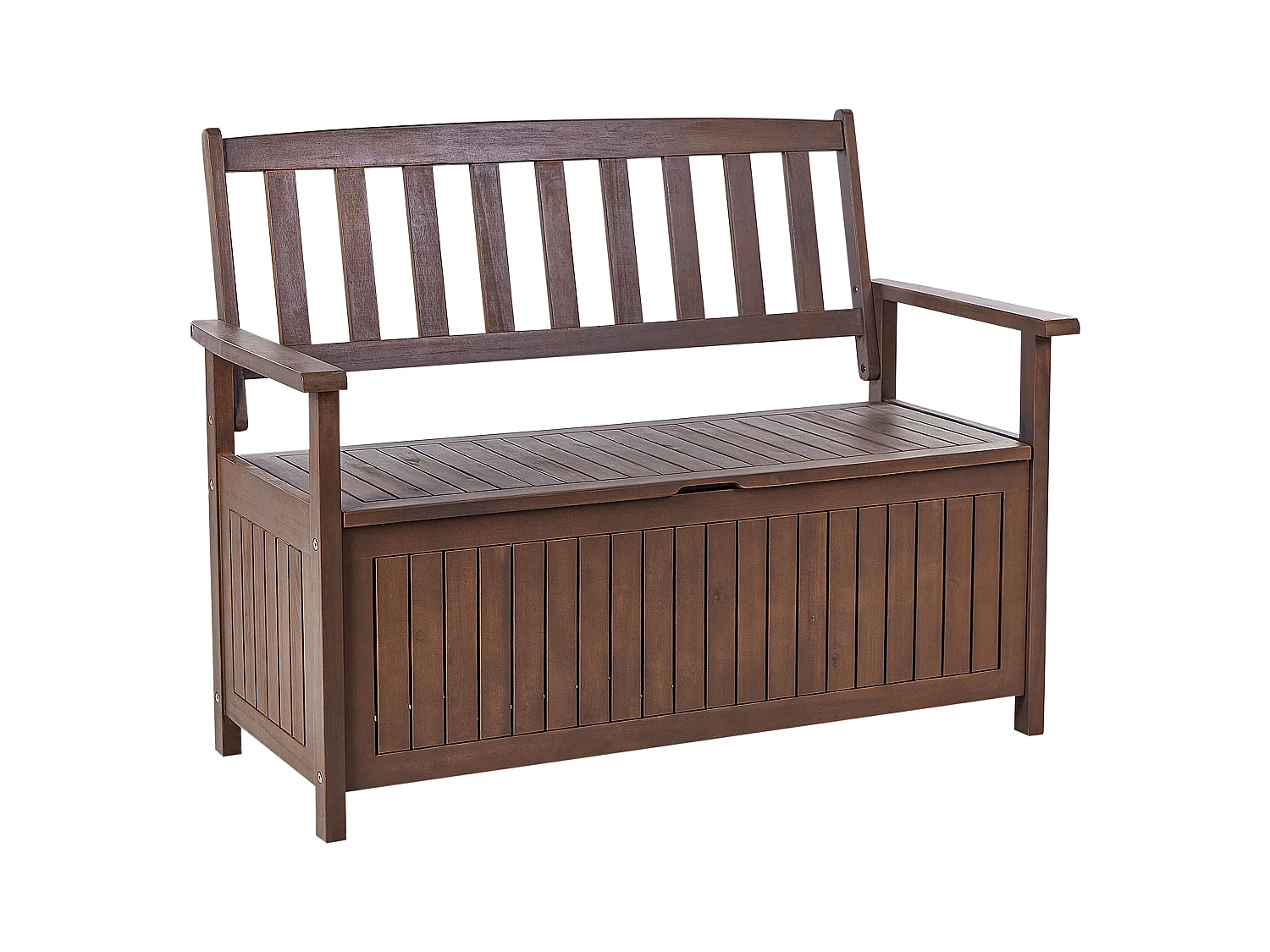 Banc de jardin SOVANA 120 cm avec rangement Acacia Marron foncé