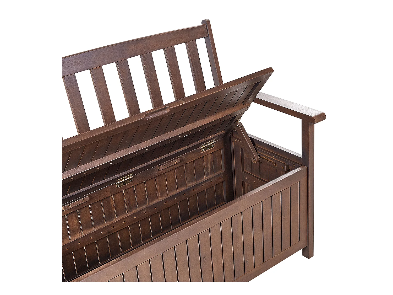 Banc de jardin SOVANA 120 cm avec rangement Acacia Marron foncé
