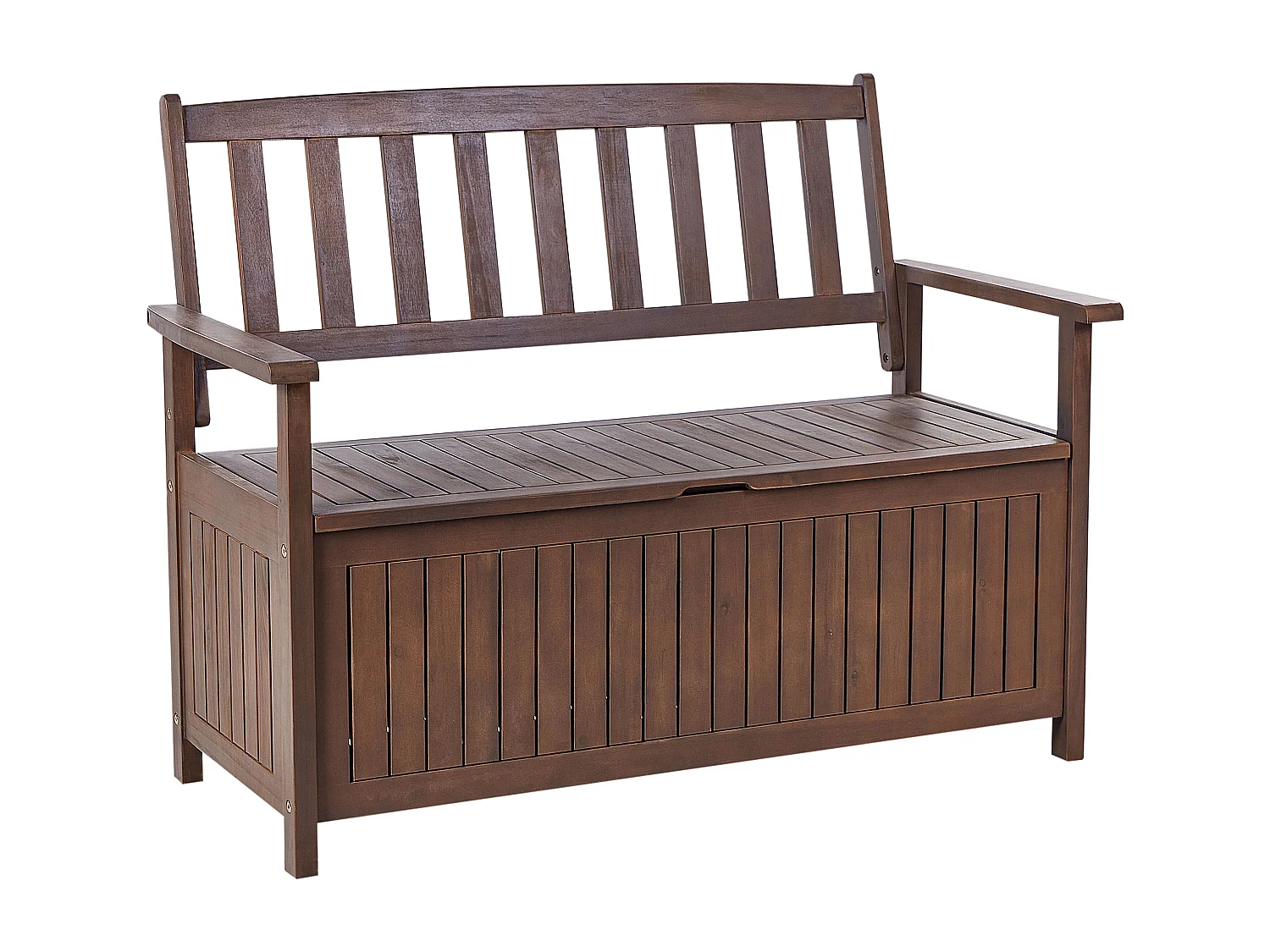 Banc de jardin SOVANA 120 cm avec rangement Acacia Marron foncé