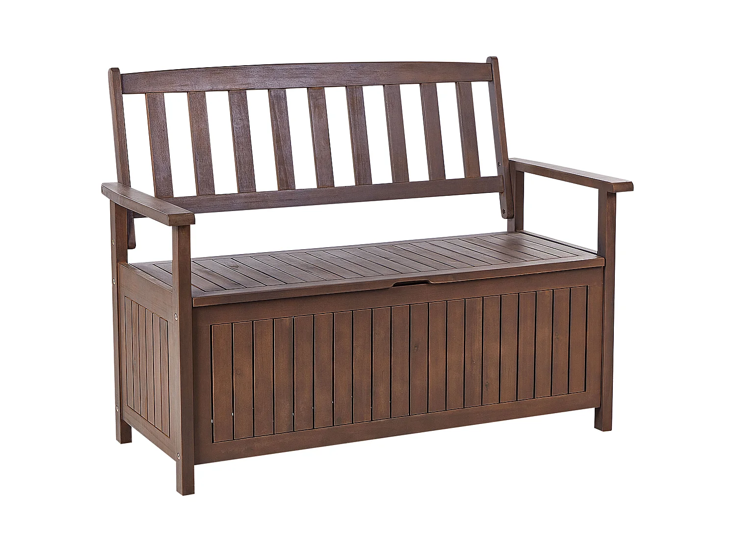 Banc de jardin SOVANA 120 cm avec rangement Acacia Marron foncé