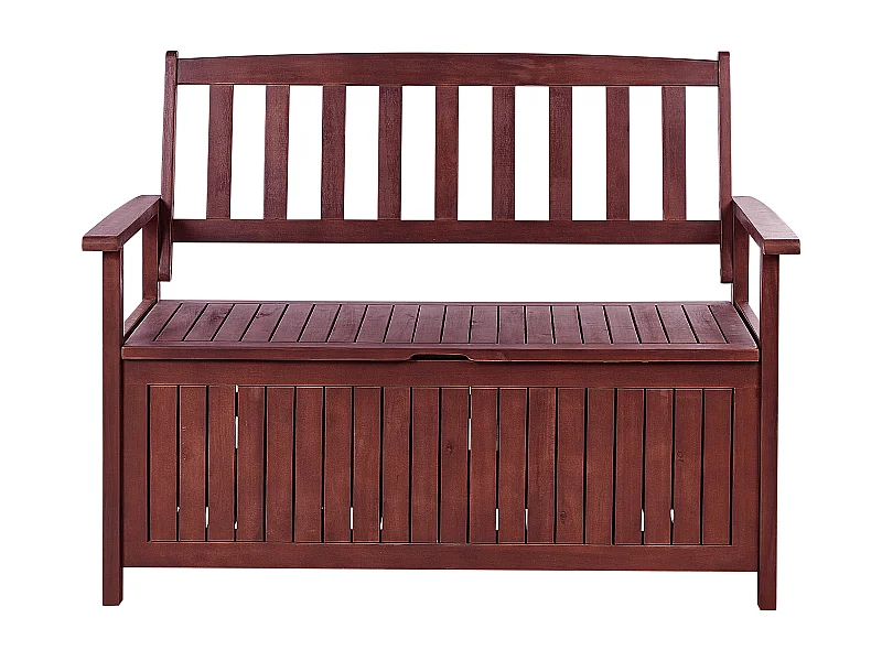 Praktische Gartenbank mahagonibraunes Akazienholz Stauraum 120 cm Sovana
