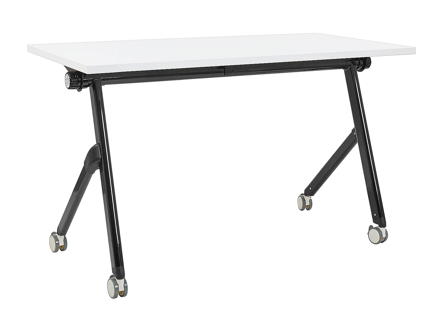 Schreibtisch weiß / schwarz 120x60 cm klappbar mit Rollen modern Bendi