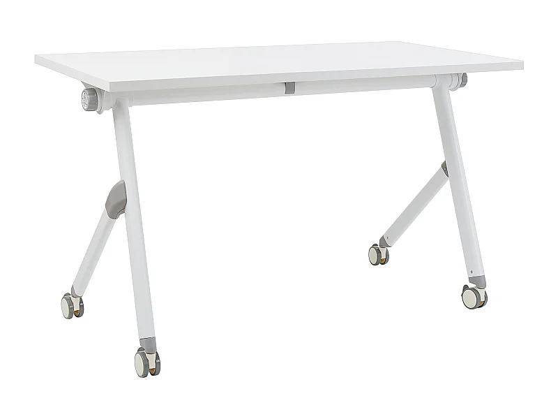 Bureau pliable BENDI Blanc 120 cm 60 cm avec roues
