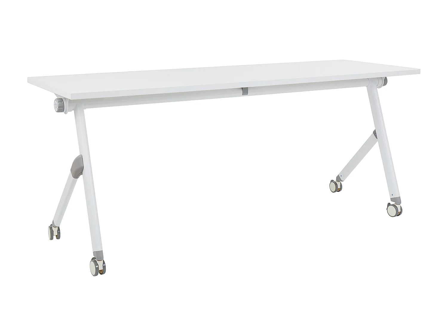Bureau pliable BENDI Blanc 180 cm 60 cm avec roues