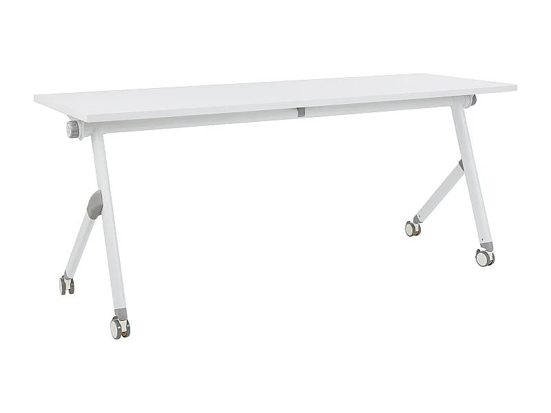 Bureau pliable BENDI Blanc 180 cm 60 cm avec roues