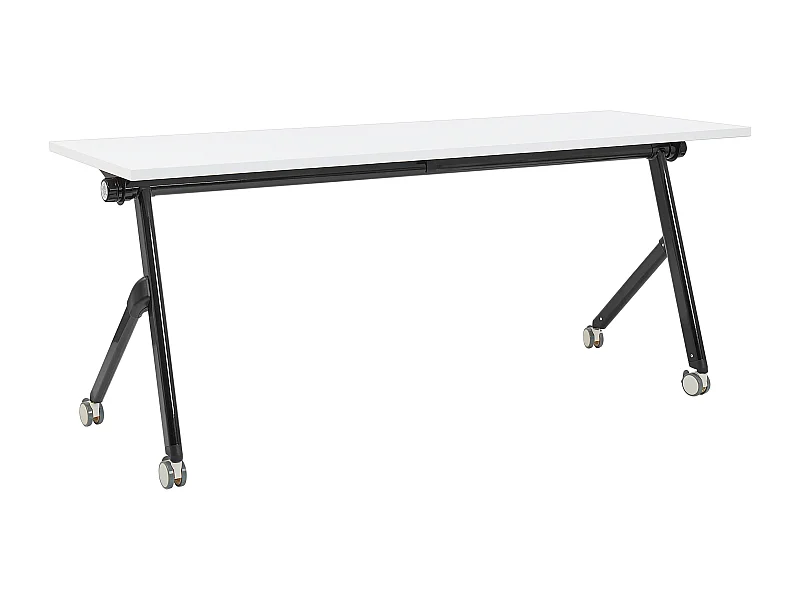 Bureau pliable BENDI Blanc 180 cm 60 cm avec roues