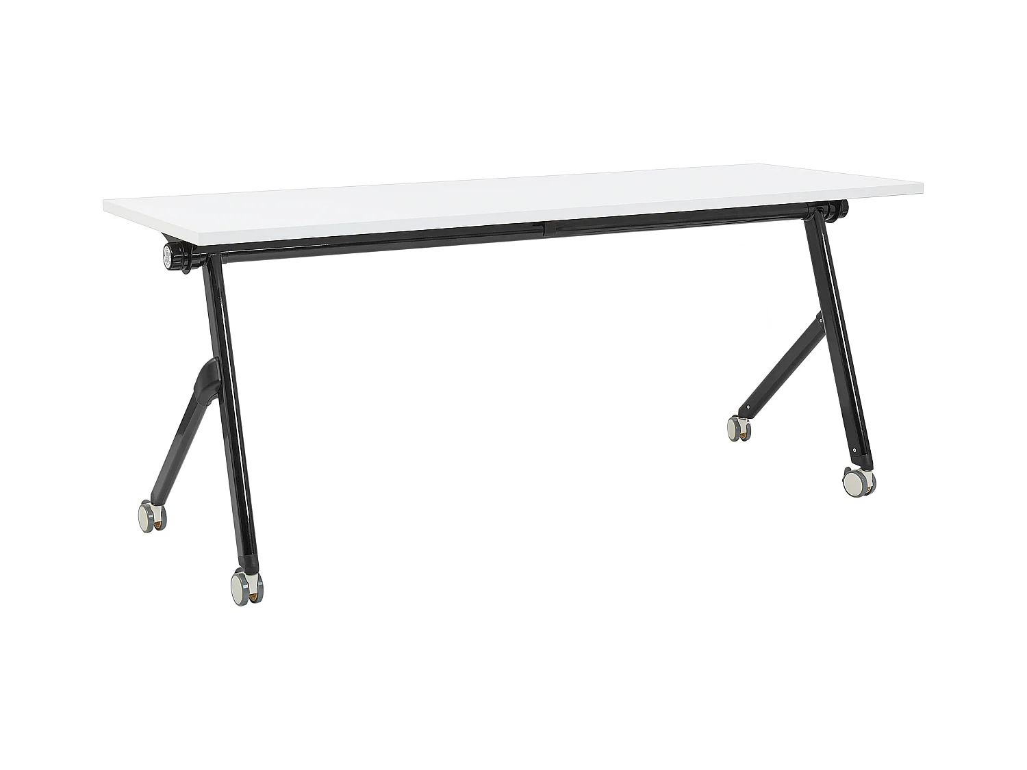 Bureau pliable BENDI Blanc 180 cm 60 cm avec roues