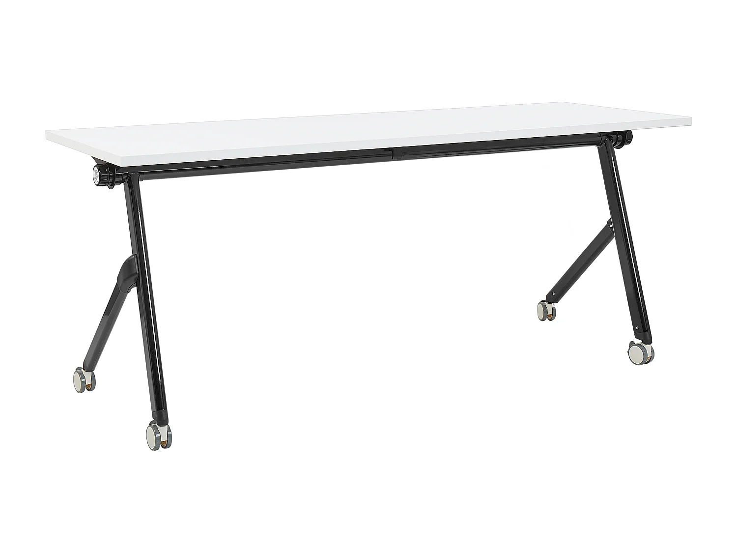 Bureau pliable BENDI Blanc 180 cm 60 cm avec roues