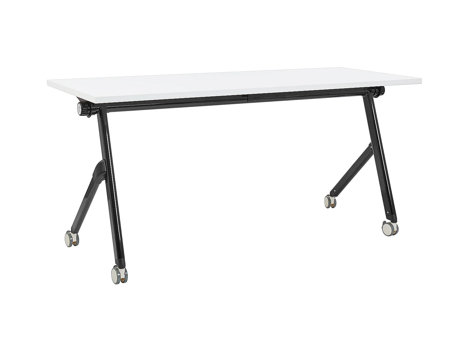Bureau pliable BENDI Blanc 160 cm 60 cm avec roues