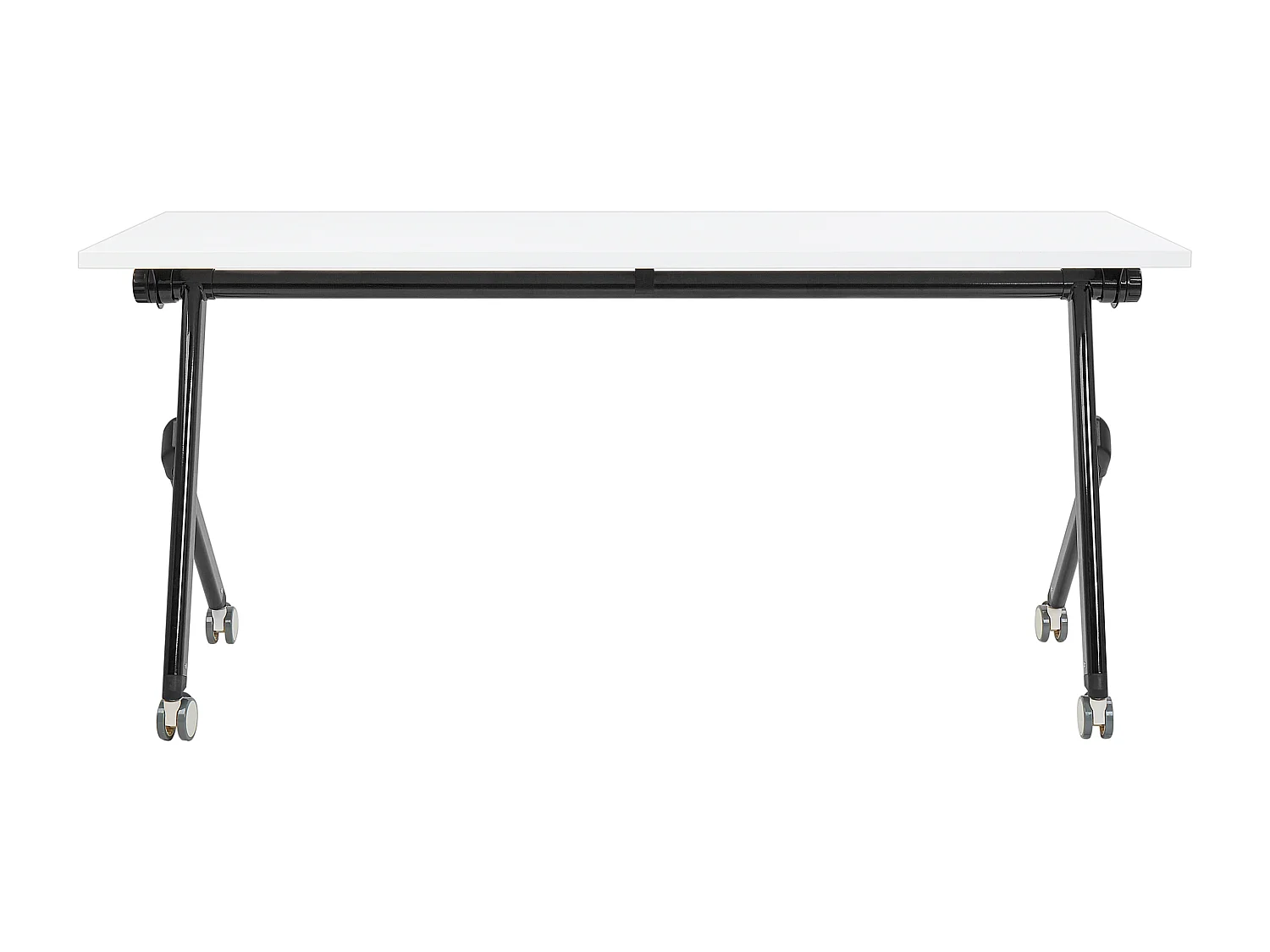 Zusammenklappbarer Schreibtisch BENDI Weiss 160 cm 60 cm mit Rädern