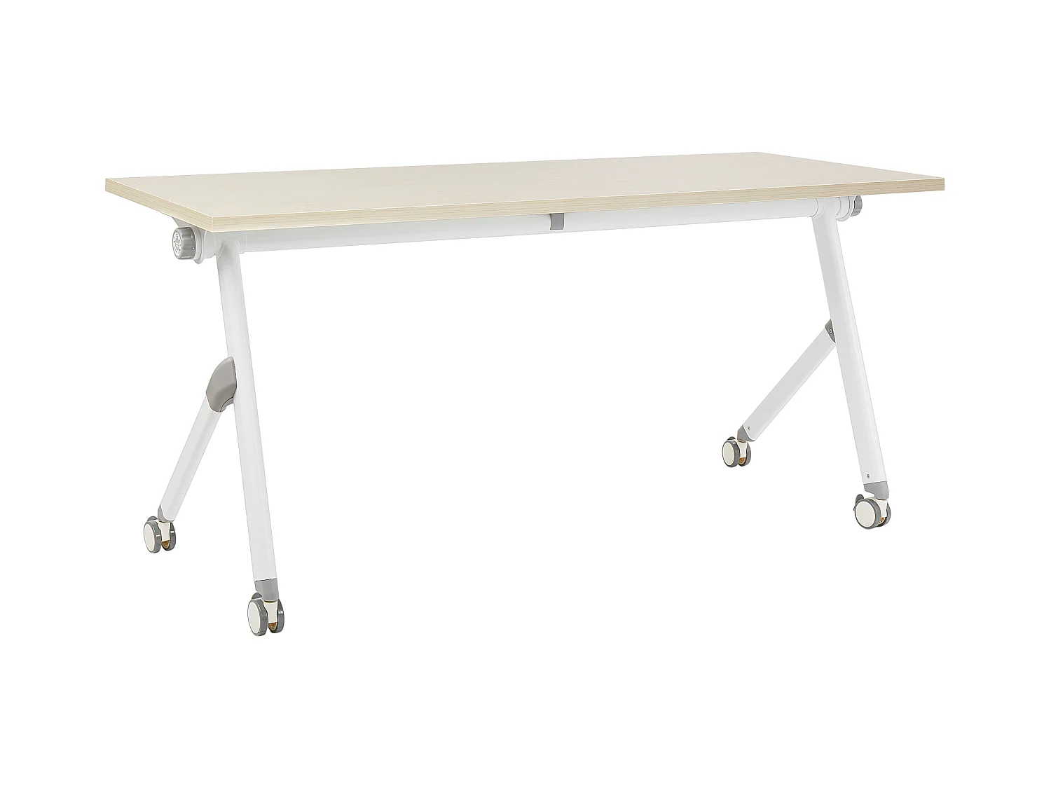 Inklapbaar bureau BENDI Lichtbruin 160 cm 60 cm met wielen