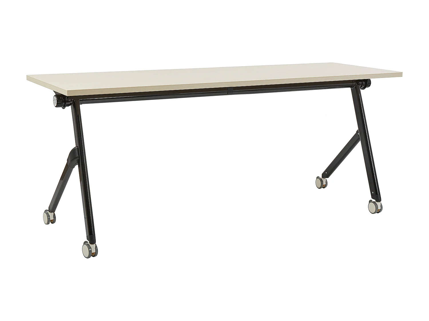 Bureau pliable BENDI Marron clair 180 cm 60 cm avec roues