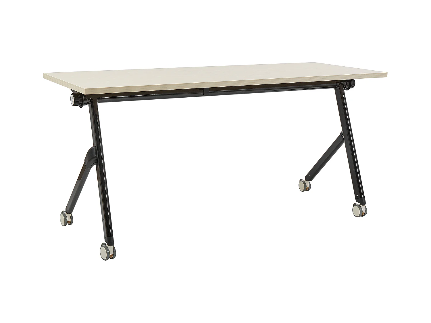 Zusammenklappbarer Schreibtisch BENDI Hellbraun 160 cm 60 cm mit Rädern