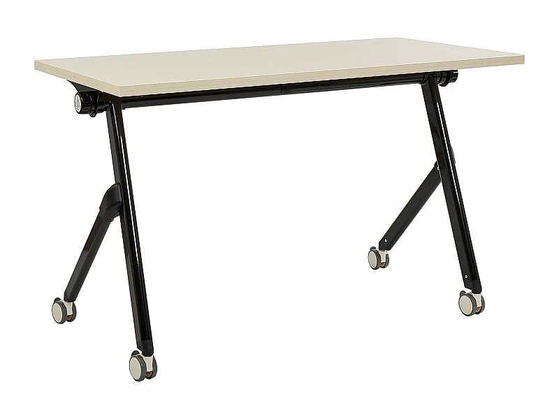 Zusammenklappbarer Schreibtisch BENDI Hellbraun 120 cm 60 cm mit Rädern