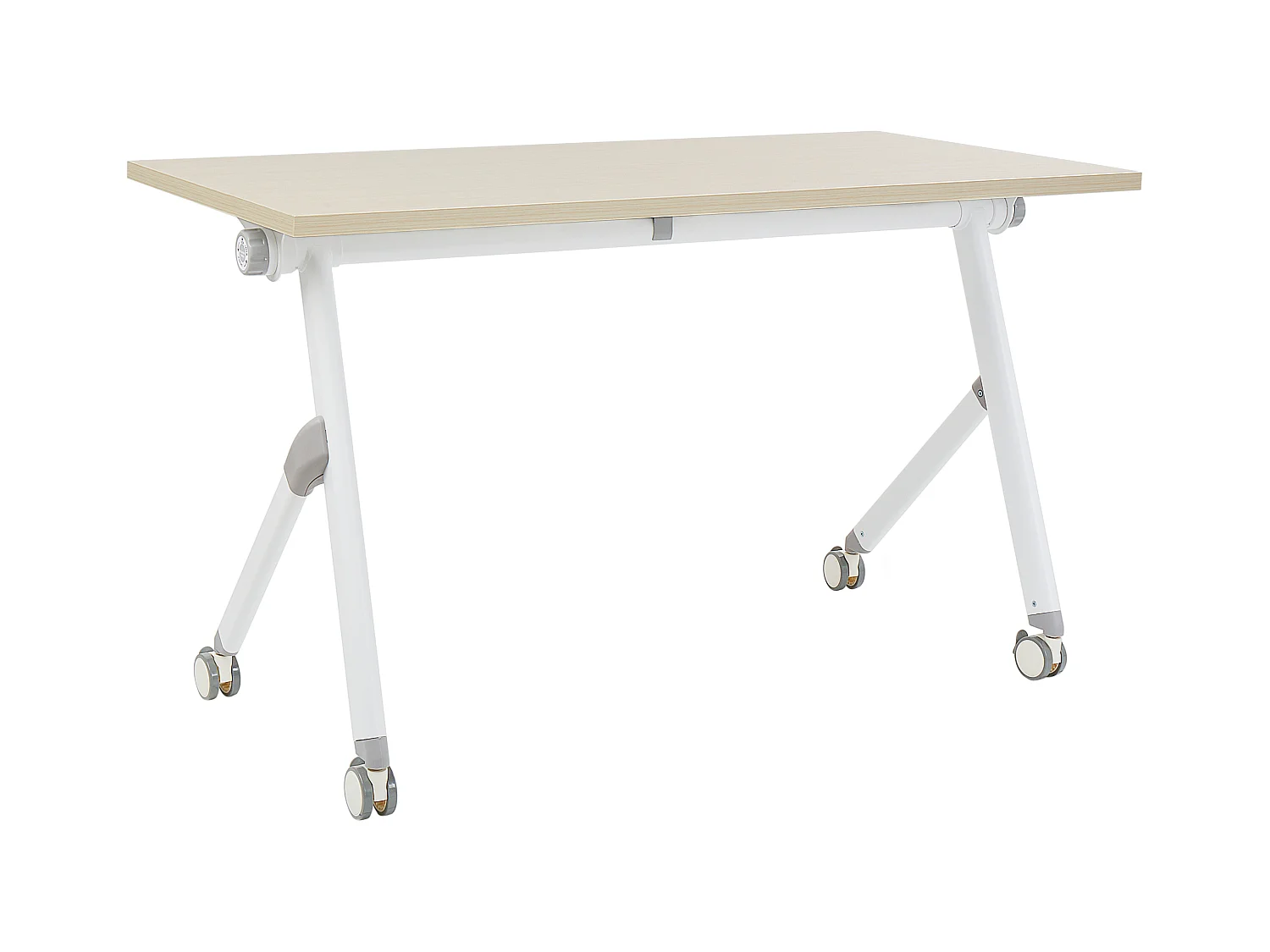 Zusammenklappbarer Schreibtisch BENDI Hellbraun 120 cm 60 cm mit Rädern