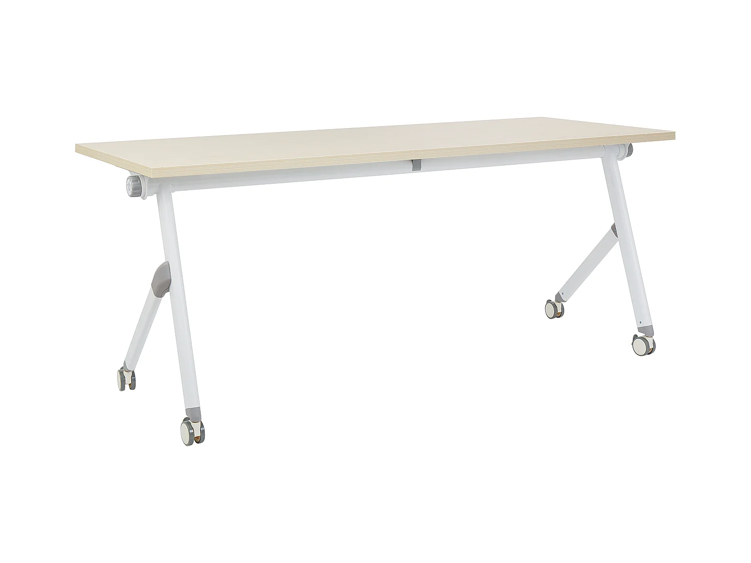 Bureau pliable BENDI Marron clair 180 cm 60 cm avec roues