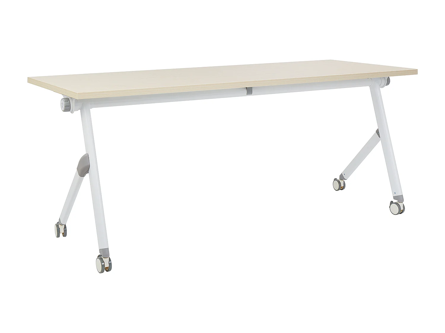Inklapbaar bureau BENDI Lichtbruin 180 cm 60 cm met wielen