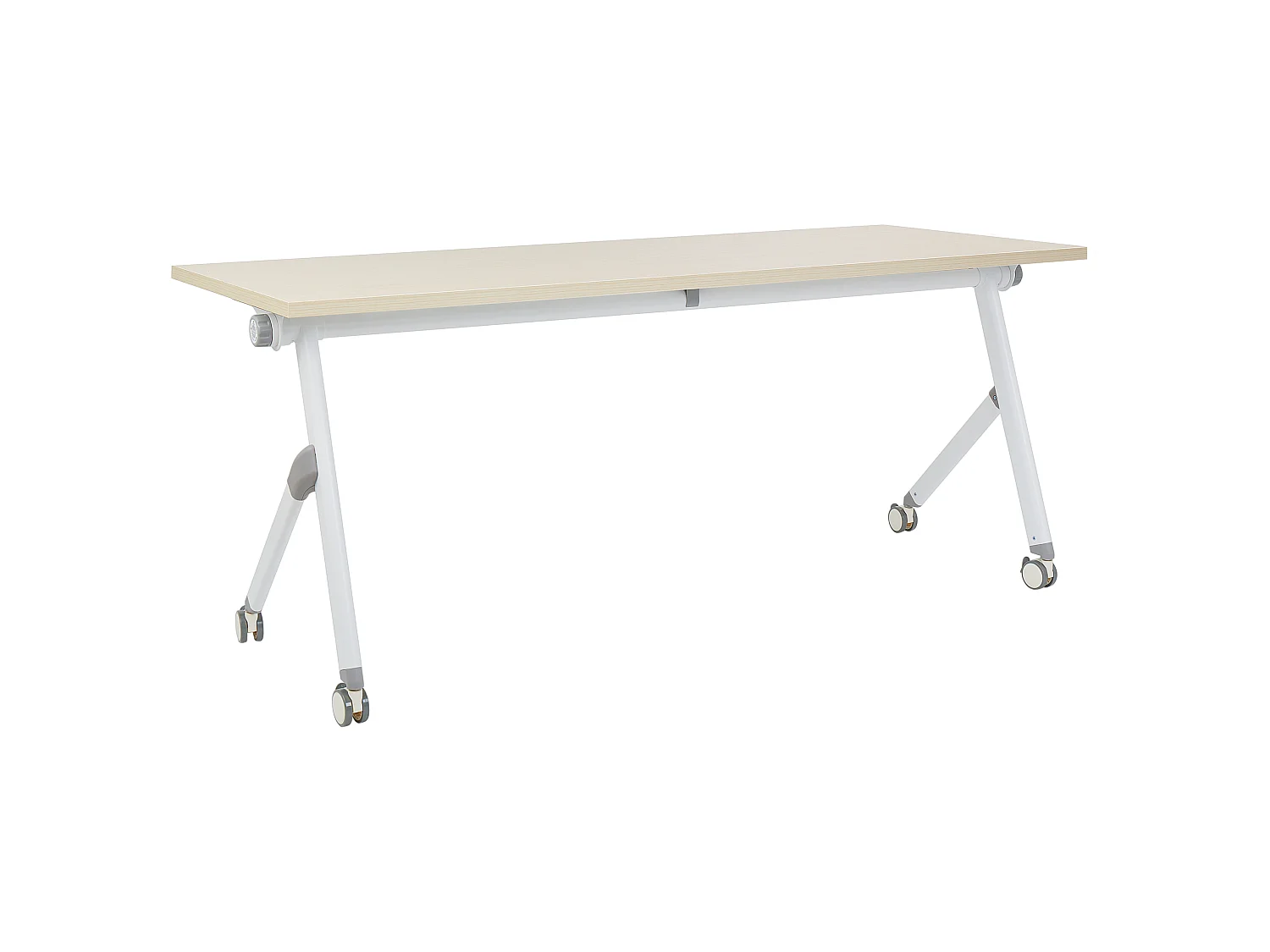 Zusammenklappbarer Schreibtisch BENDI Hellbraun 180 cm 60 cm mit Rädern