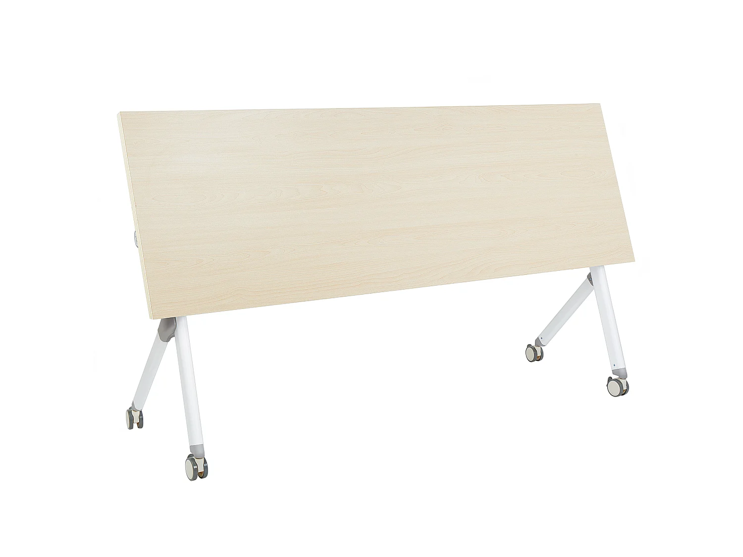 Zusammenklappbarer Schreibtisch BENDI Hellbraun 180 cm 60 cm mit Rädern