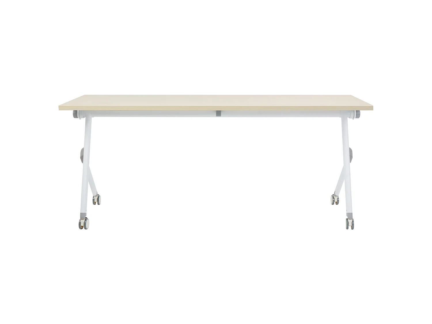Zusammenklappbarer Schreibtisch BENDI Hellbraun 180 cm 60 cm mit Rädern