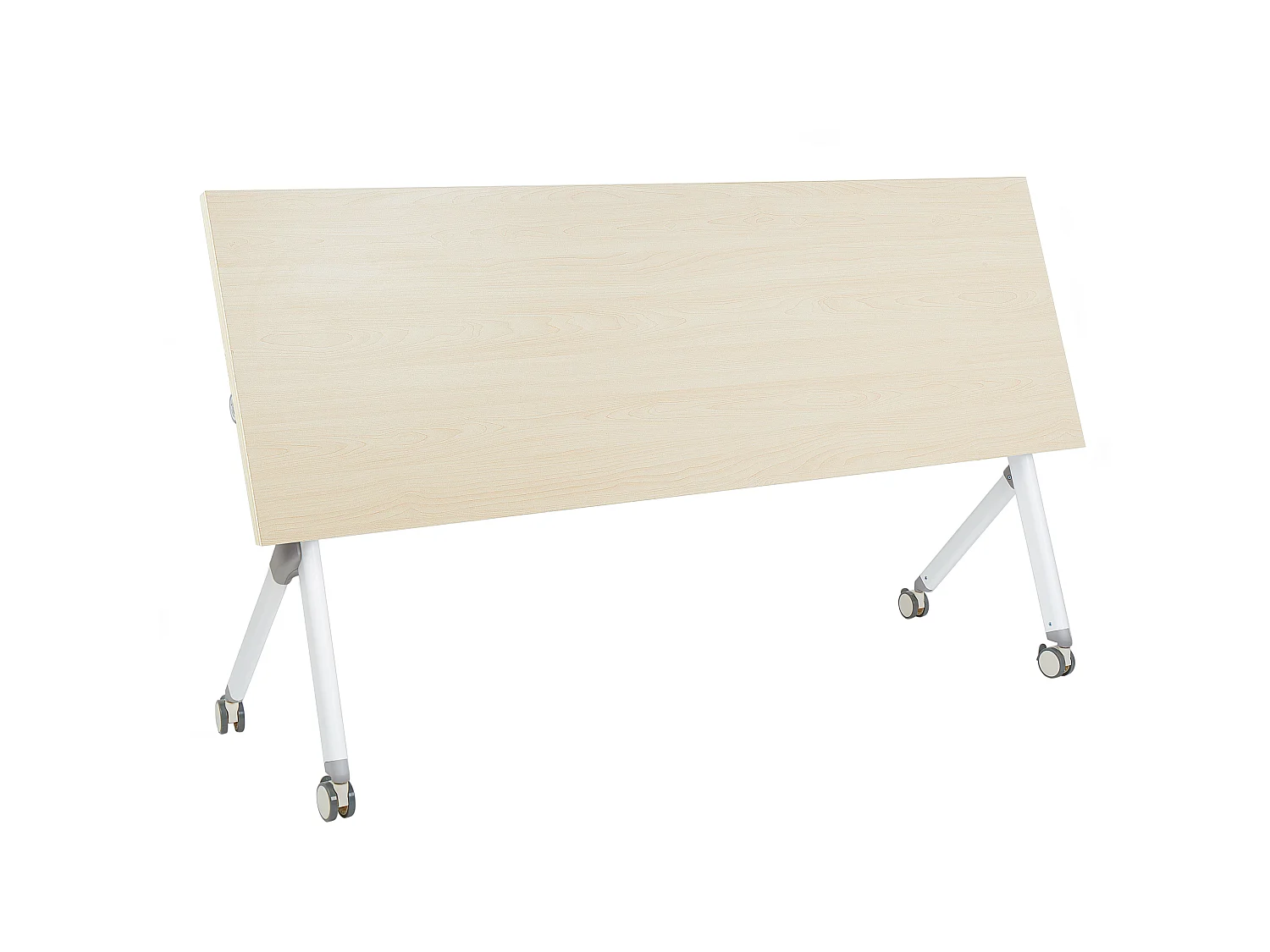 Zusammenklappbarer Schreibtisch BENDI Hellbraun 180 cm 60 cm mit Rädern