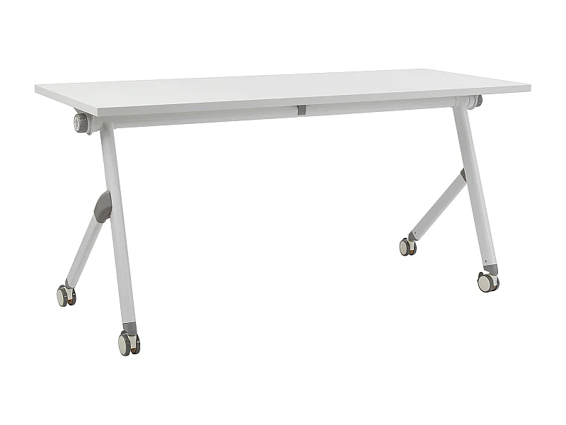Bureau pliable BENDI Blanc 160 cm 60 cm avec roues