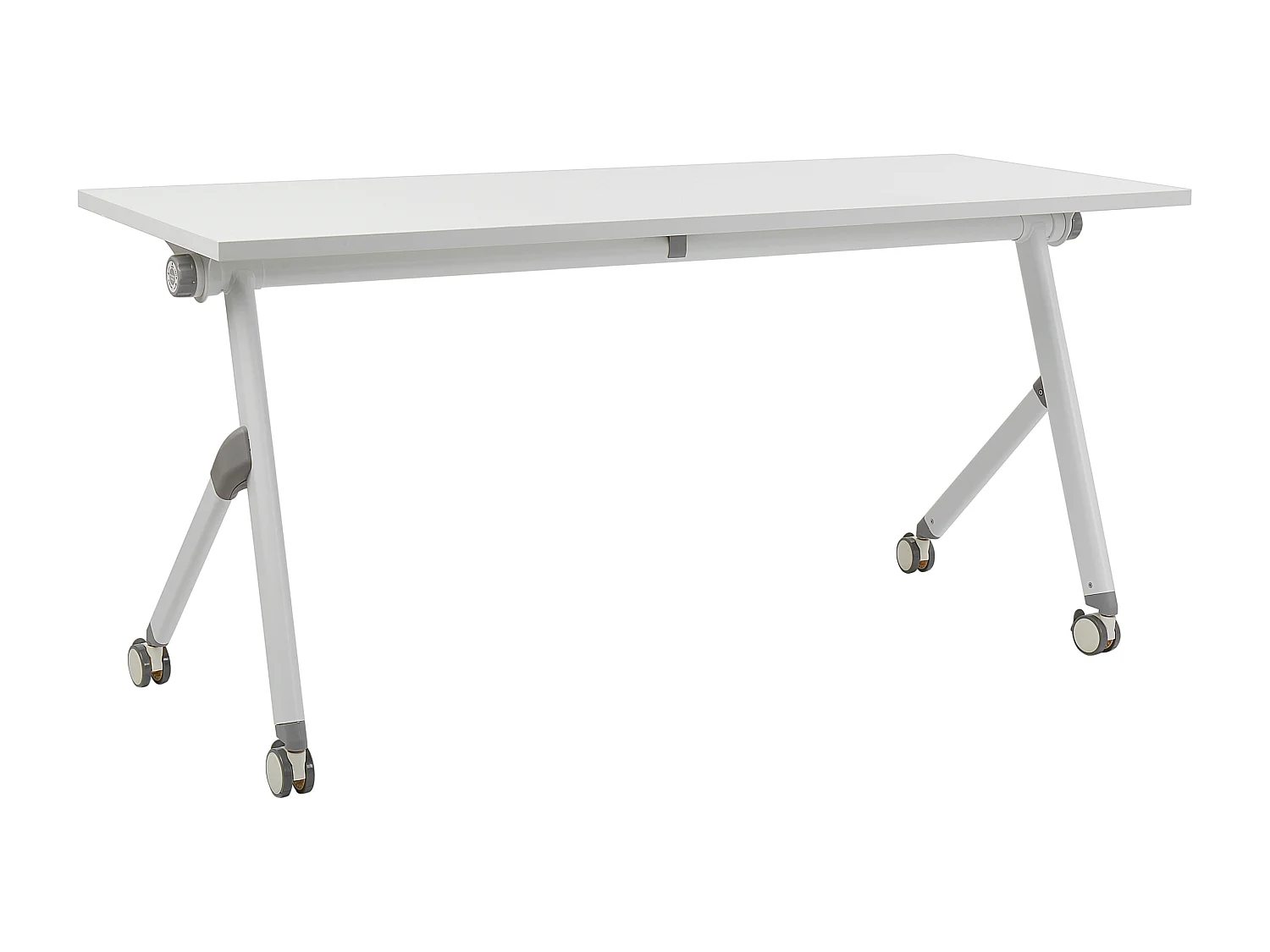Bureau pliable BENDI Blanc 160 cm 60 cm avec roues