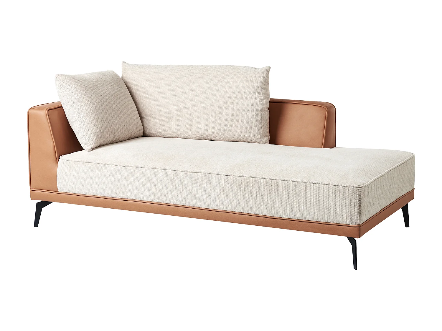 Ecksofa MYKEN Stoff Hellbeige 3-Sitzer linksseitig