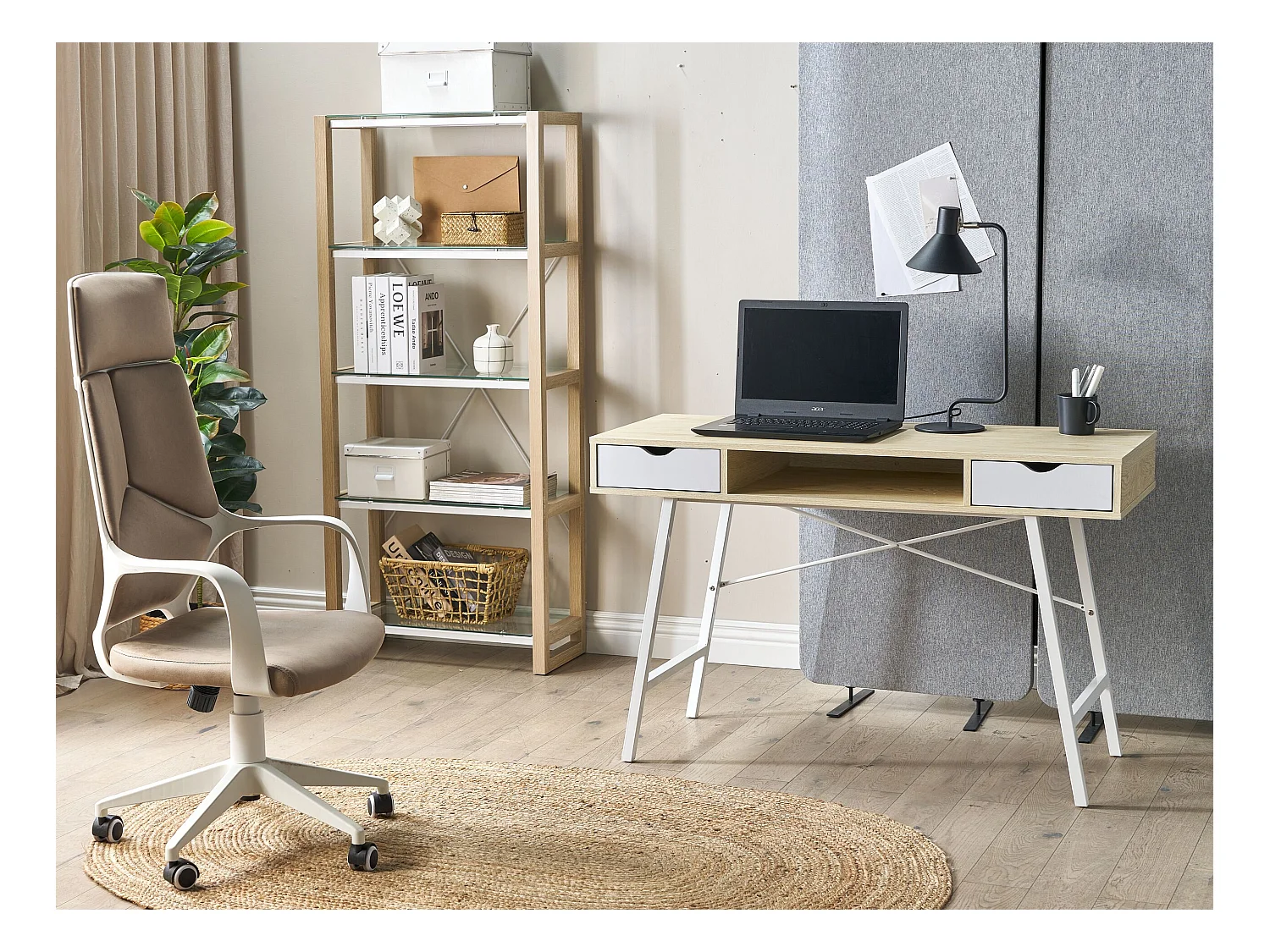 Zestaw mebli biurowych JENKS/CLARITA Biały