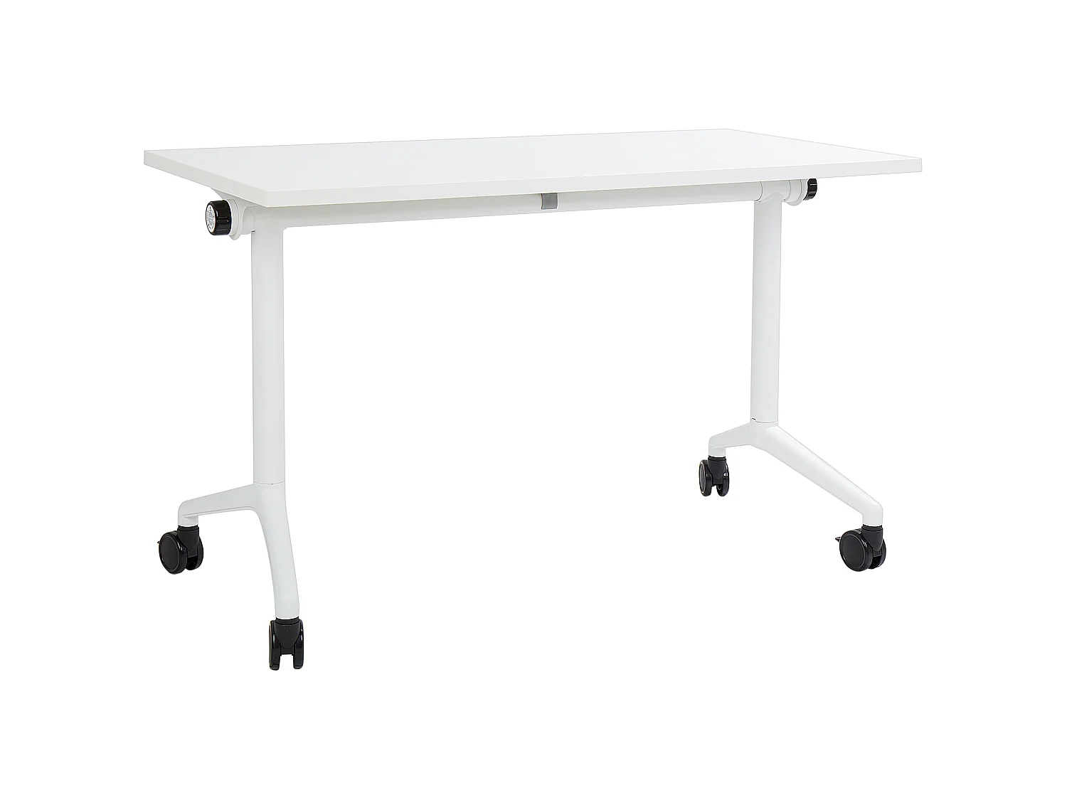 Foldable Office Desk CAVI White 120 cm 60 cm with Wheels