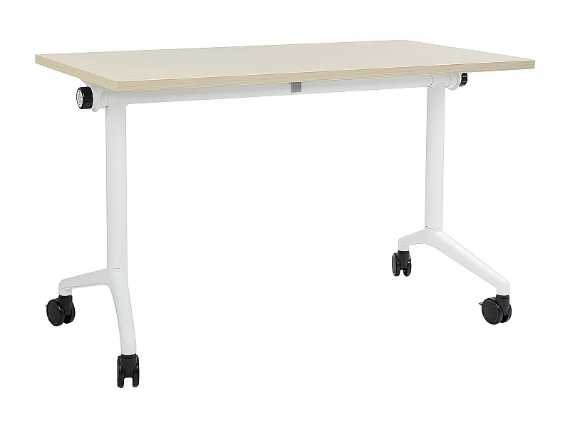 Bureau pliable CAVI Marron clair 120 cm 60 cm avec roues