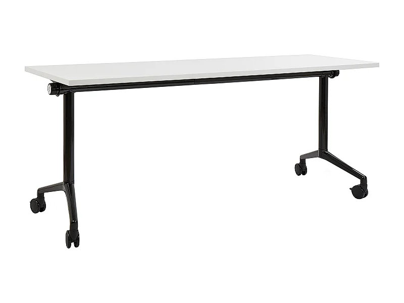 Bureau pliable CAVI Blanc 180 cm 60 cm avec roues