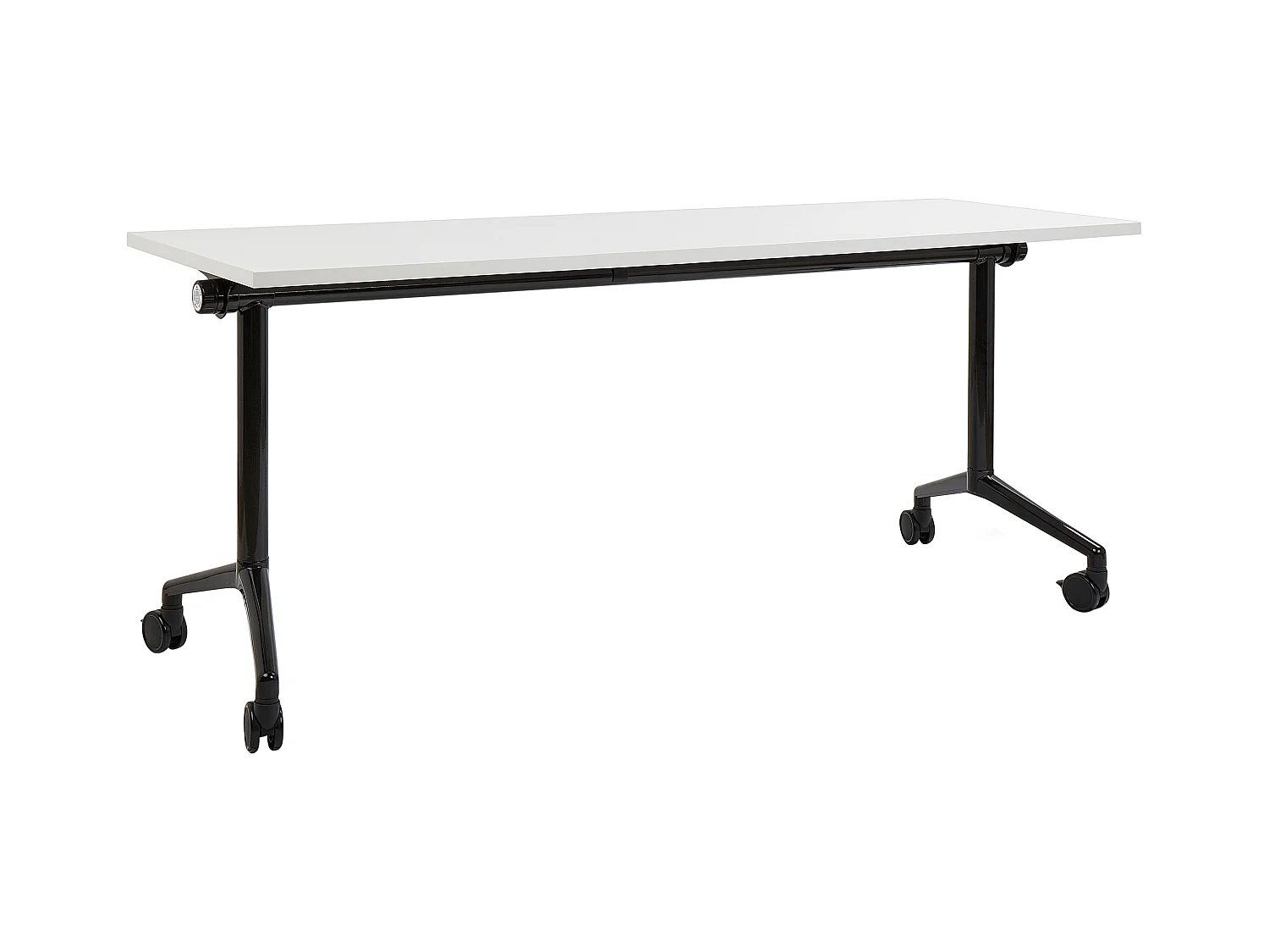 Schreibtisch weiß / schwarz 180x60 cm klappbar mit Rollen modern Cavi