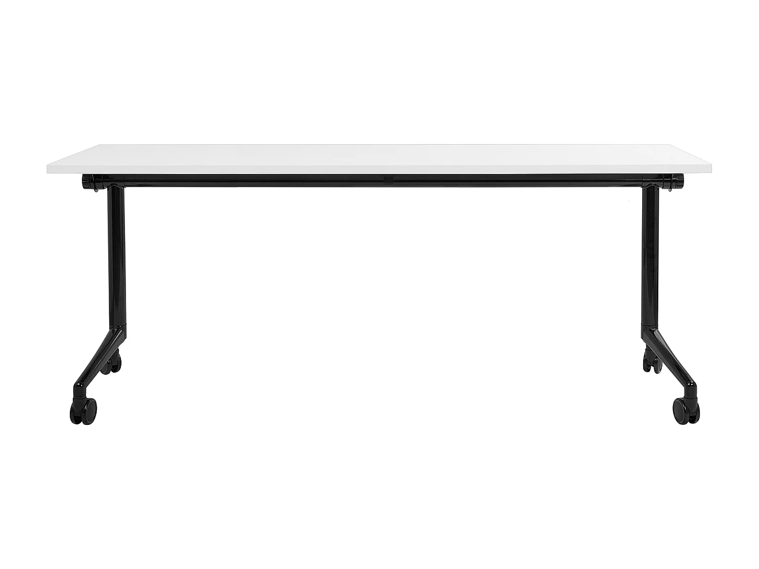 Schreibtisch weiß / schwarz 180x60 cm klappbar mit Rollen modern Cavi