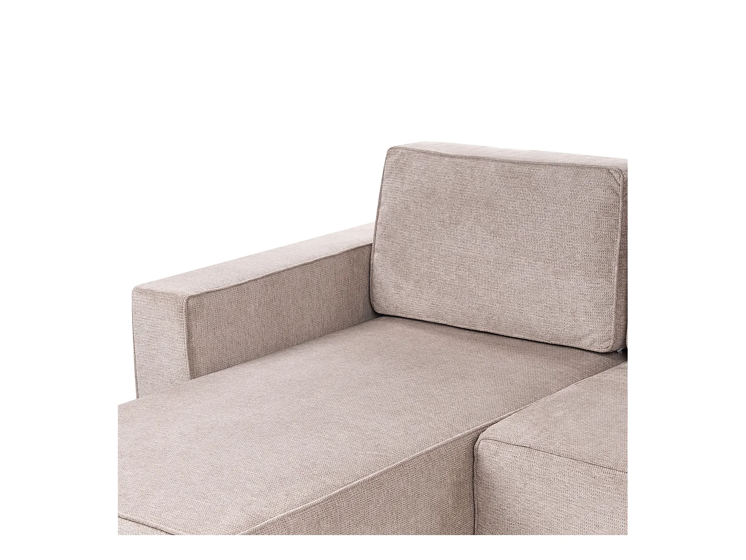 Sofa rozkładana w kształcie U VATNE Jasnobrązowy ze schowkiem dla 4 osób