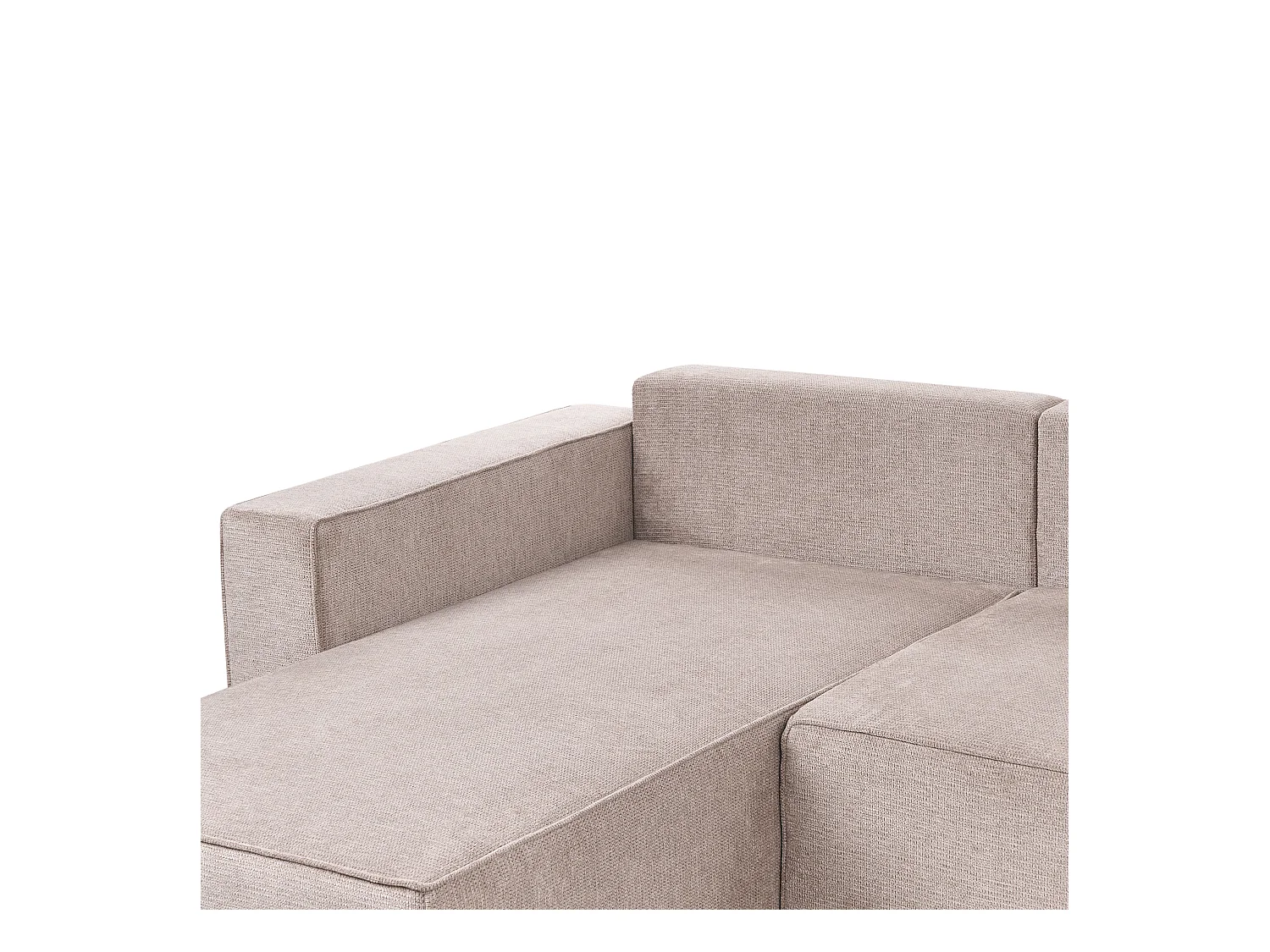 Sofa rozkładana w kształcie U VATNE Jasnobrązowy ze schowkiem dla 4 osób