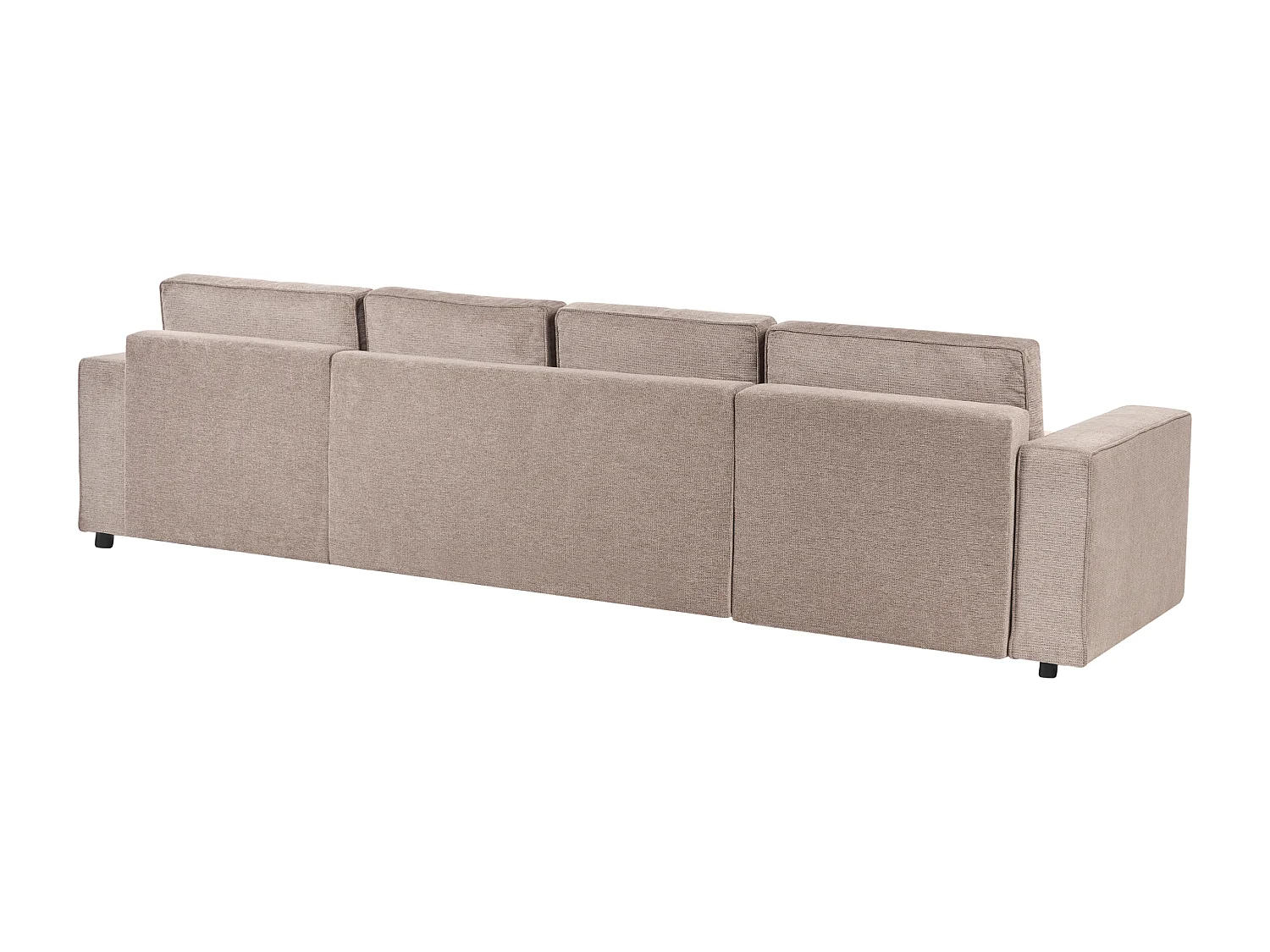 Canapé-lit en forme de U 4 places VATNE Tissu Marron clair avec rangement