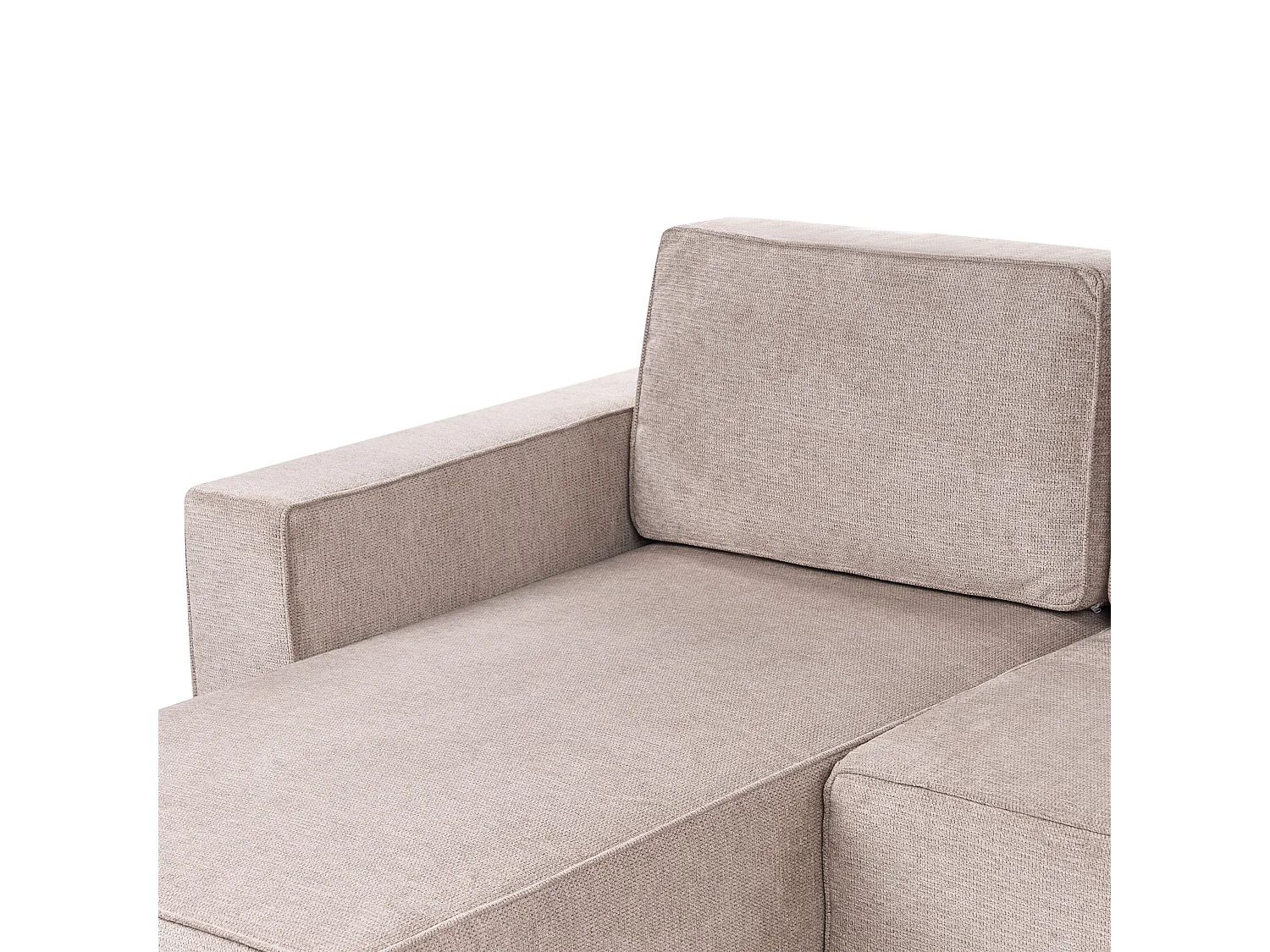 Divano letto a U VATNE Tessuto Marrone chiaro con contenitore 4 posti