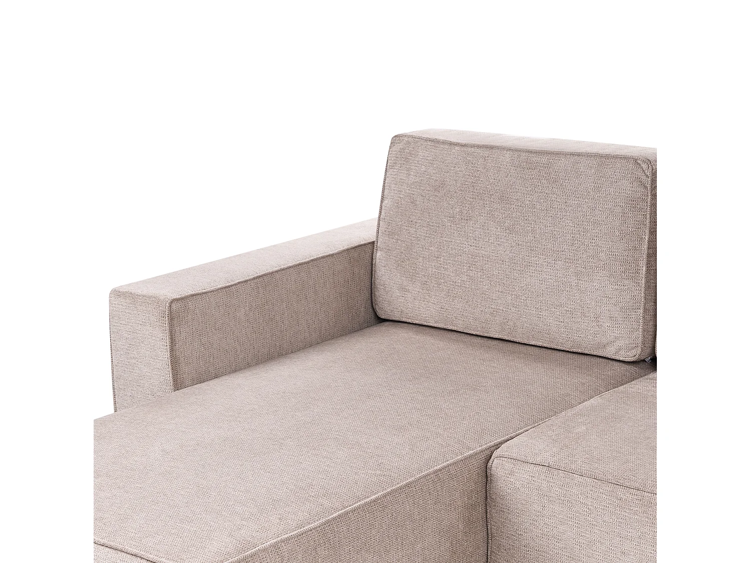 U-vormige slaapbank VATNE Stof Lichtbruin met opbergruimte 4-zitter