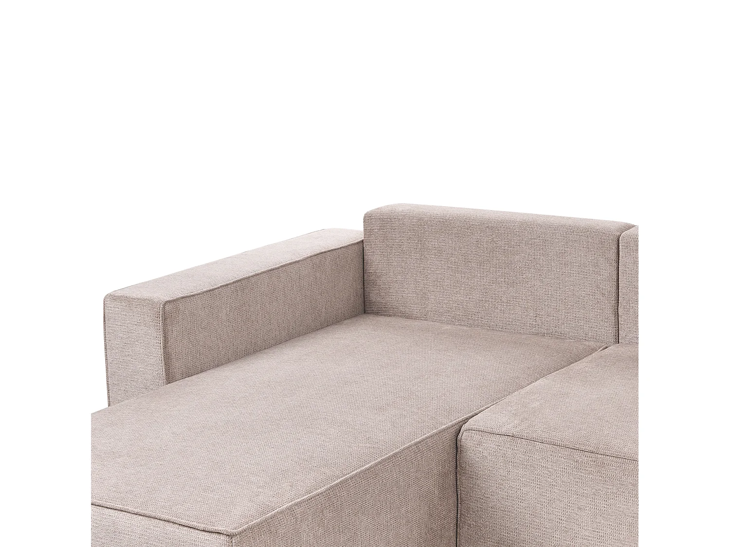 U-vormige slaapbank VATNE Stof Lichtbruin met opbergruimte 4-zitter